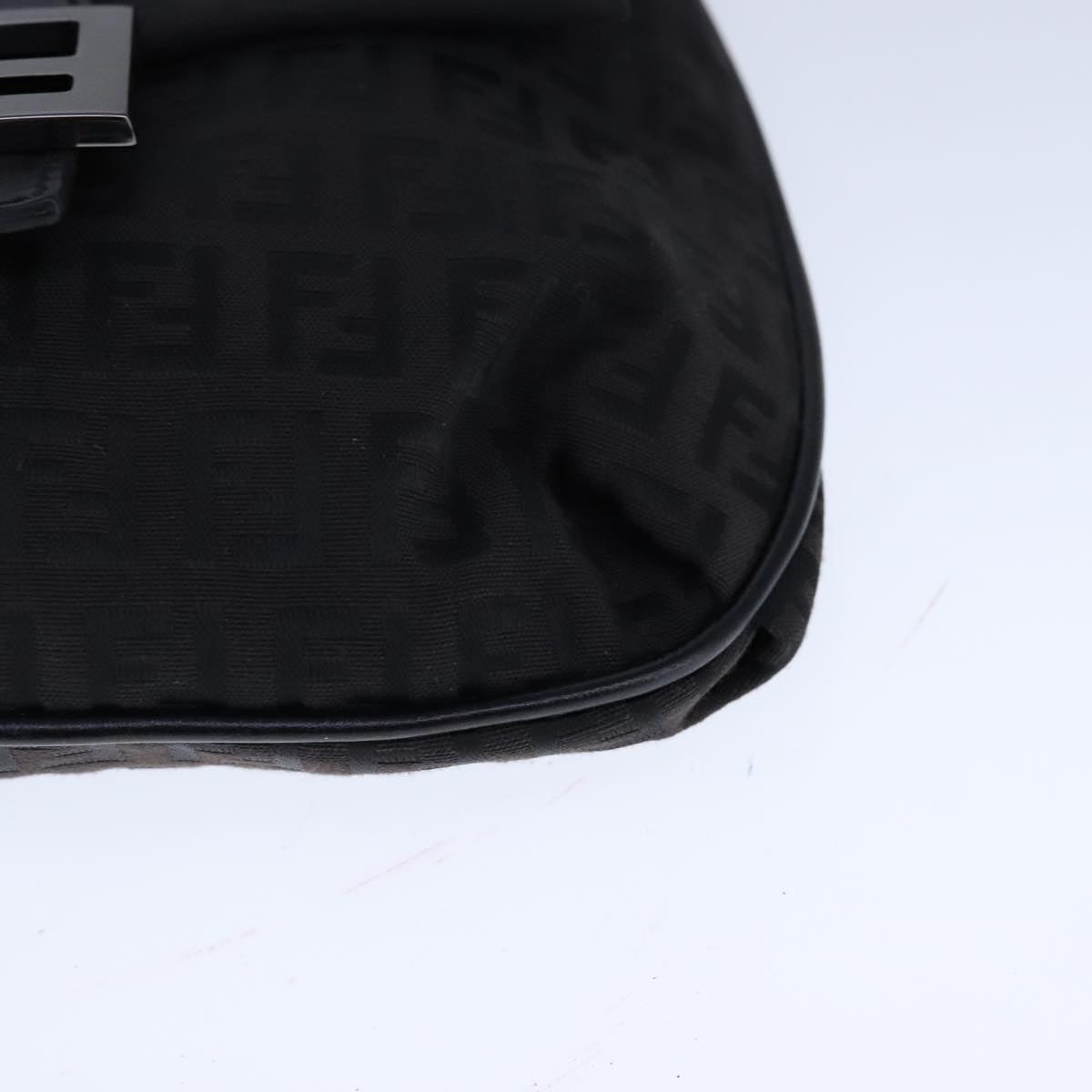Fendi Mamma Baguette Black Canvas Shoulder Bag (Pre-Owned)