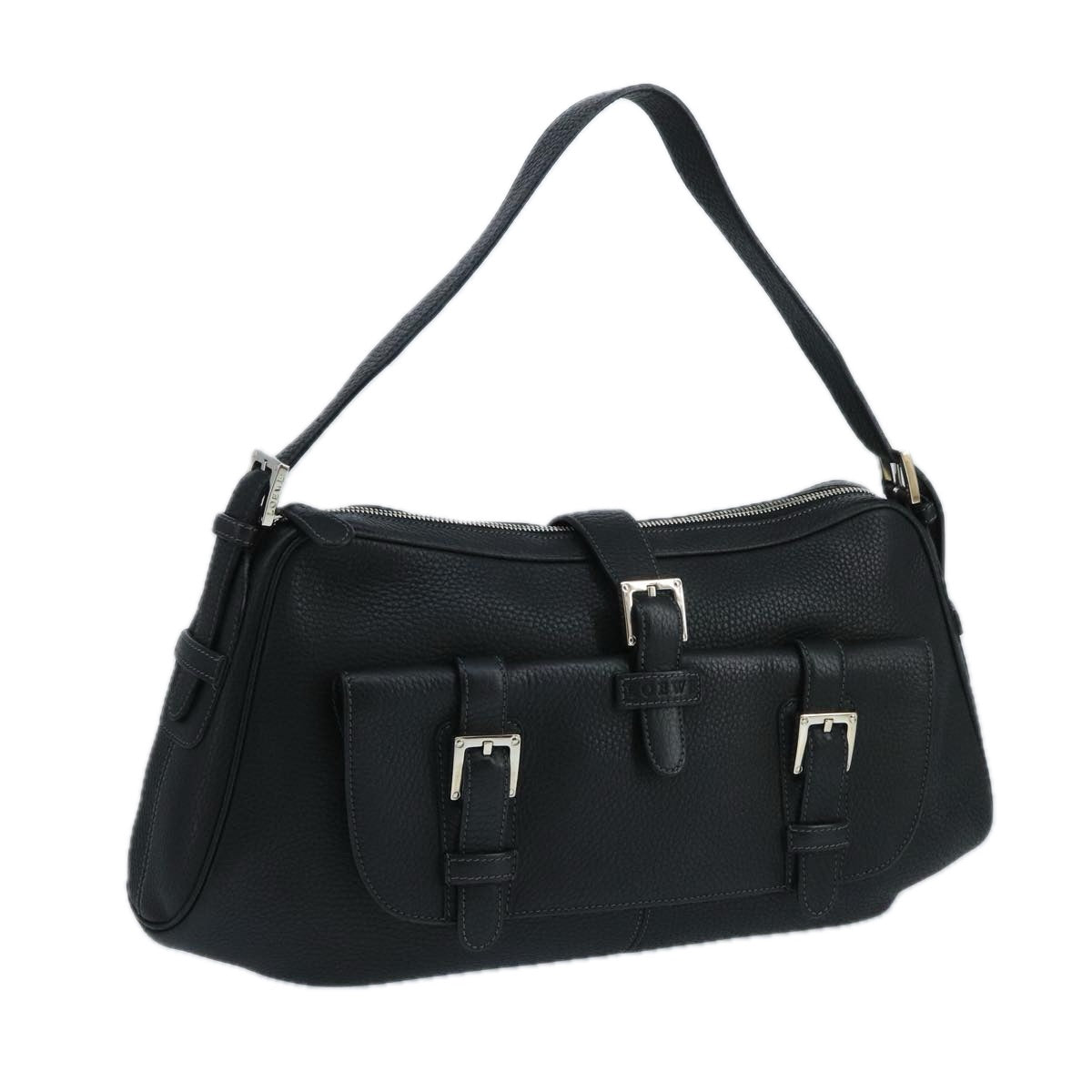 Loewe Senda Black Leather Shoulder Bag (Pre-Owned)