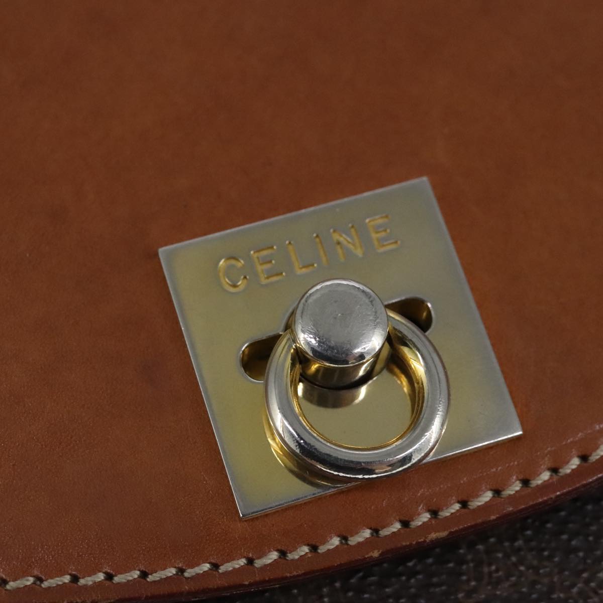 Céline Triomphe Brown Canvas Shoulder Bag (Pre-Owned)