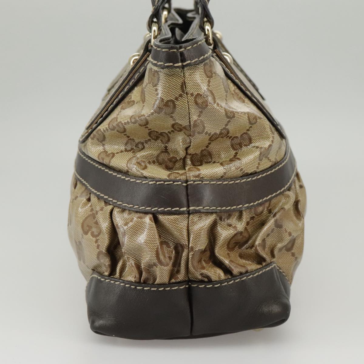 Gucci Gg Crystal Beige Canvas Handbag (Pre-Owned)