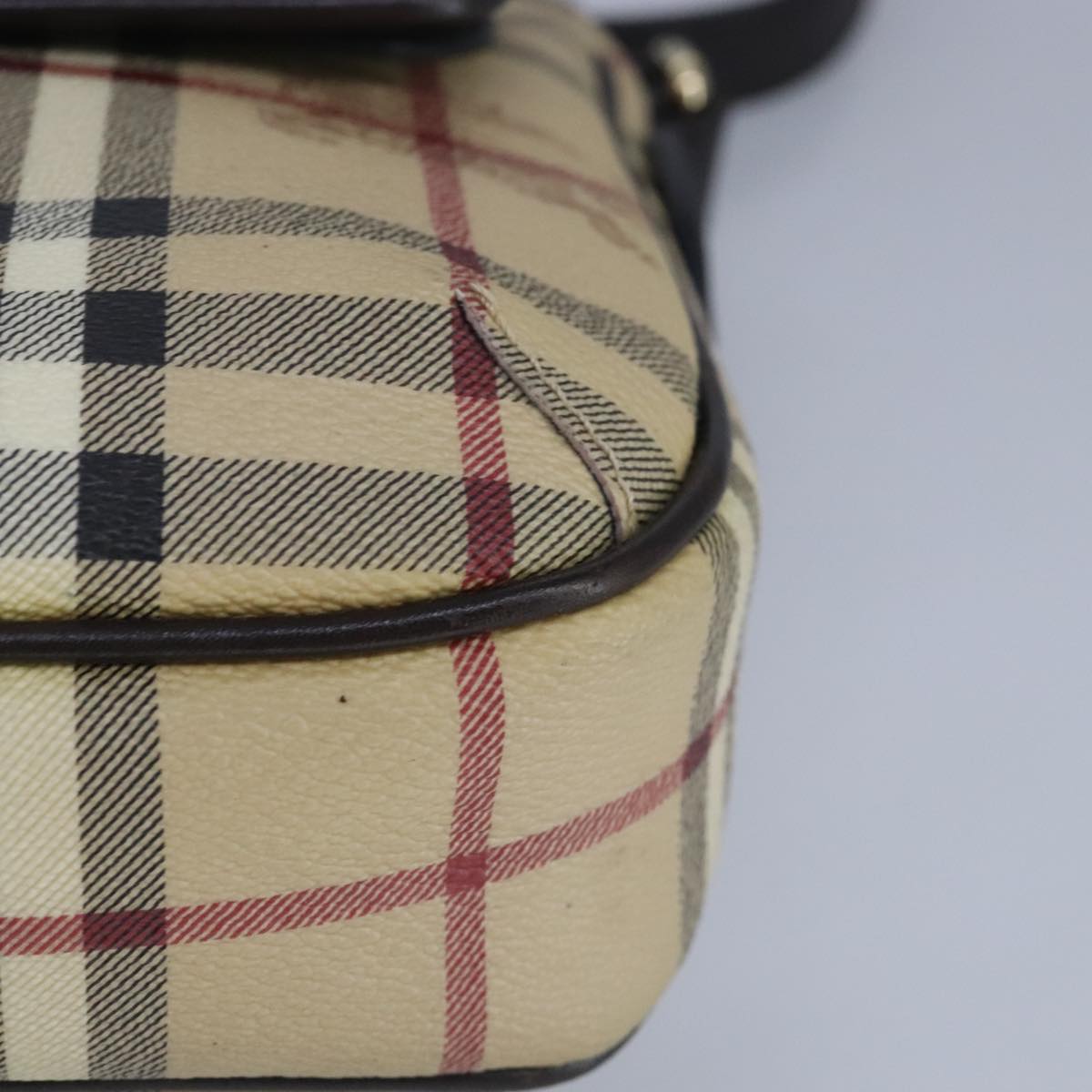 Burberry Nova Check Beige Canvas Shoulder Bag (Pre-Owned)