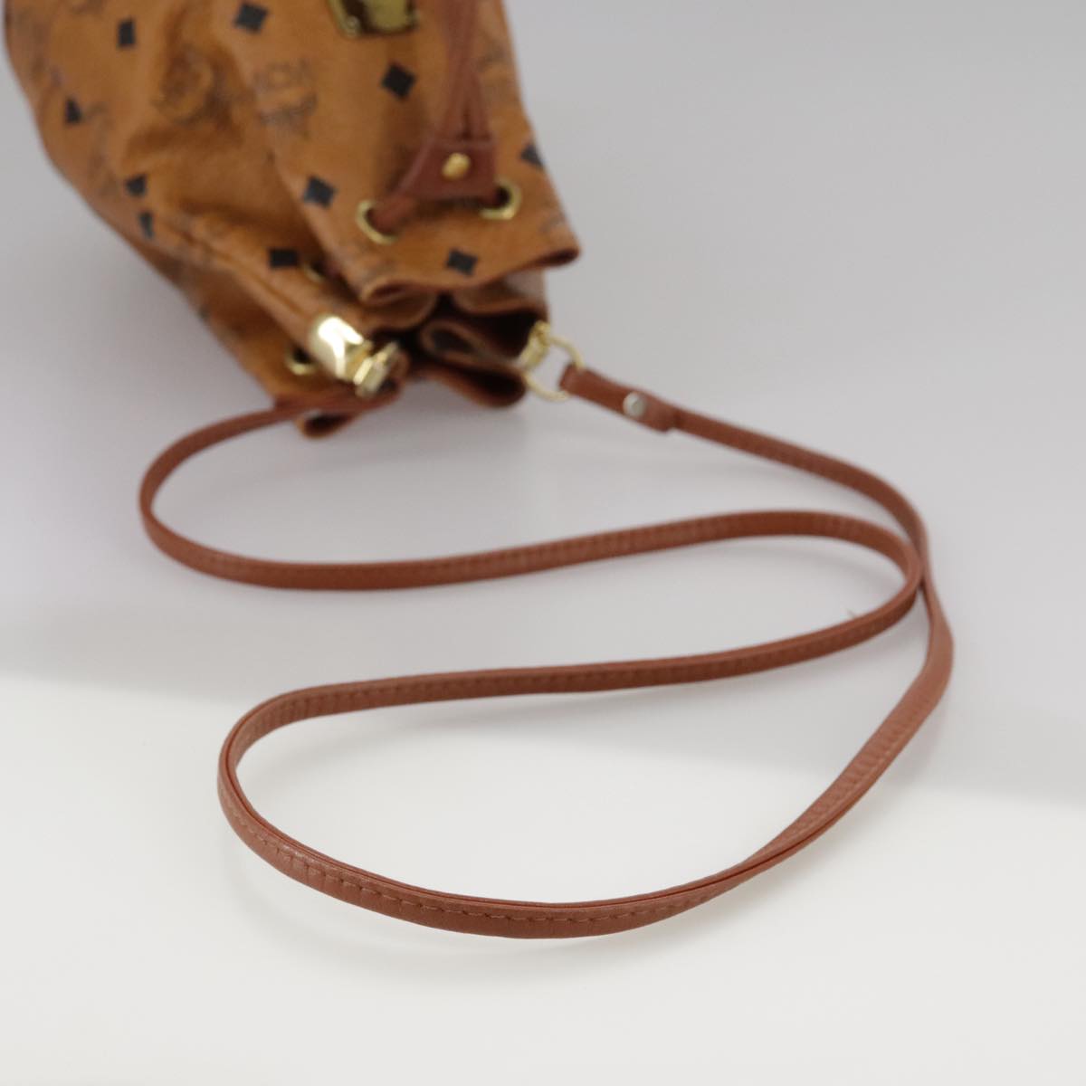MCM Visetos Brown Canvas Shoulder Bag (Pre-Owned)
