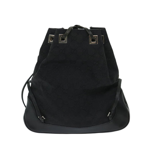 Gucci Gg Canvas Black Canvas Backpack Bag (Pre-Owned)