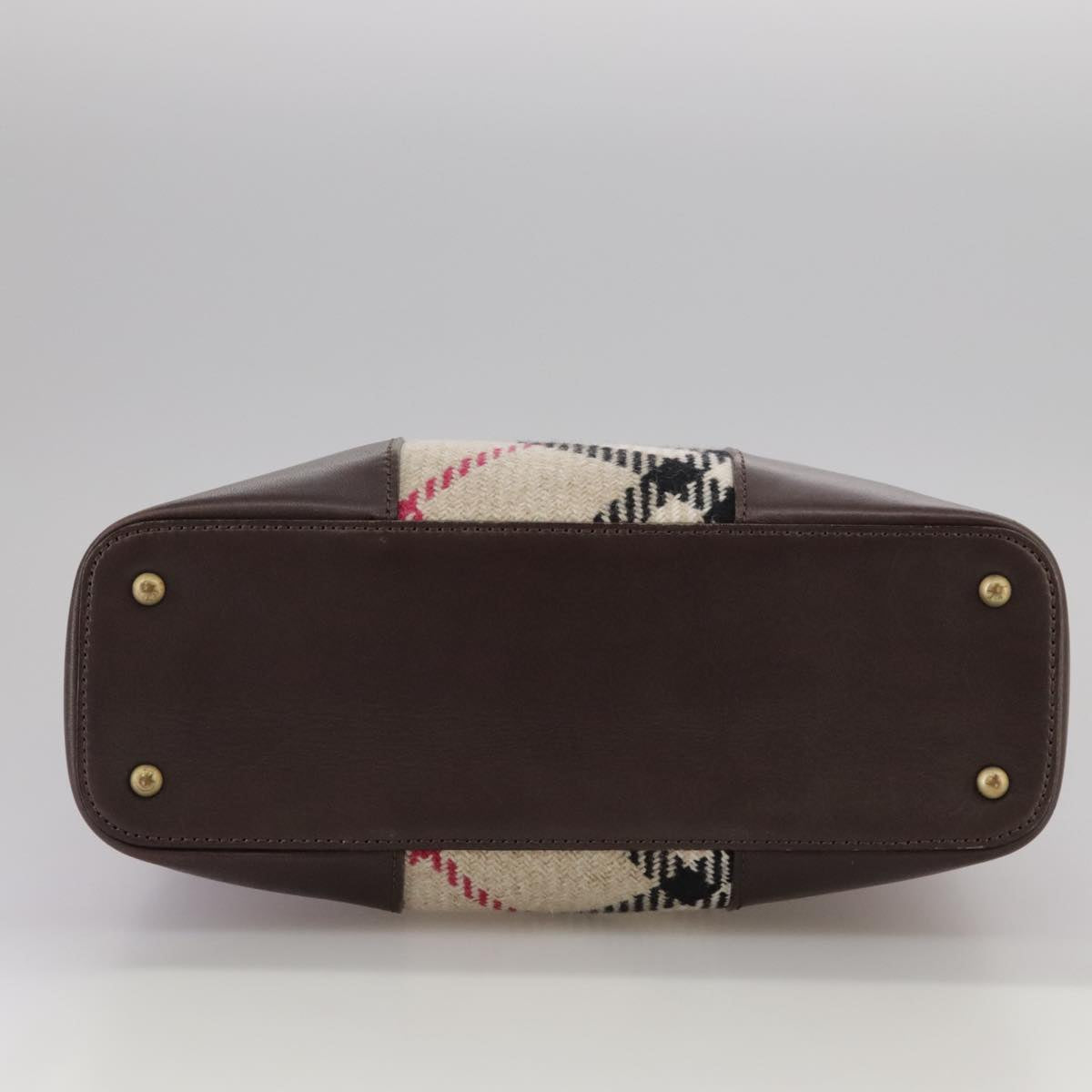 Burberry Nova Check Beige Wool Handbag (Pre-Owned)