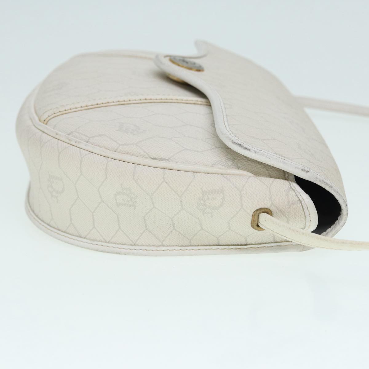 Dior Honeycomb White Canvas Shoulder Bag (Pre-Owned)