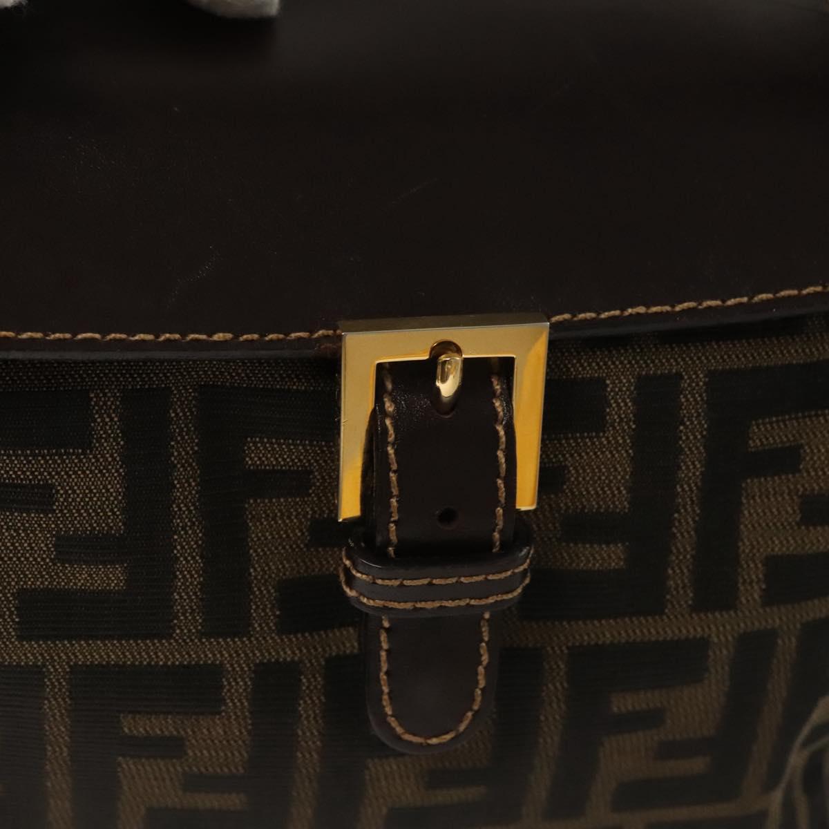 Fendi Zucca Brown Canvas Shoulder Bag (Pre-Owned)