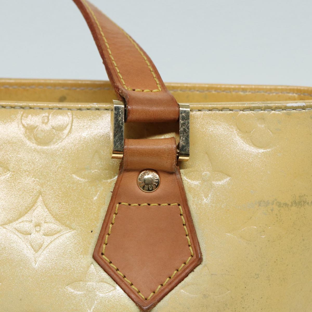 Louis Vuitton Houston Yellow Patent Leather Handbag (Pre-Owned)