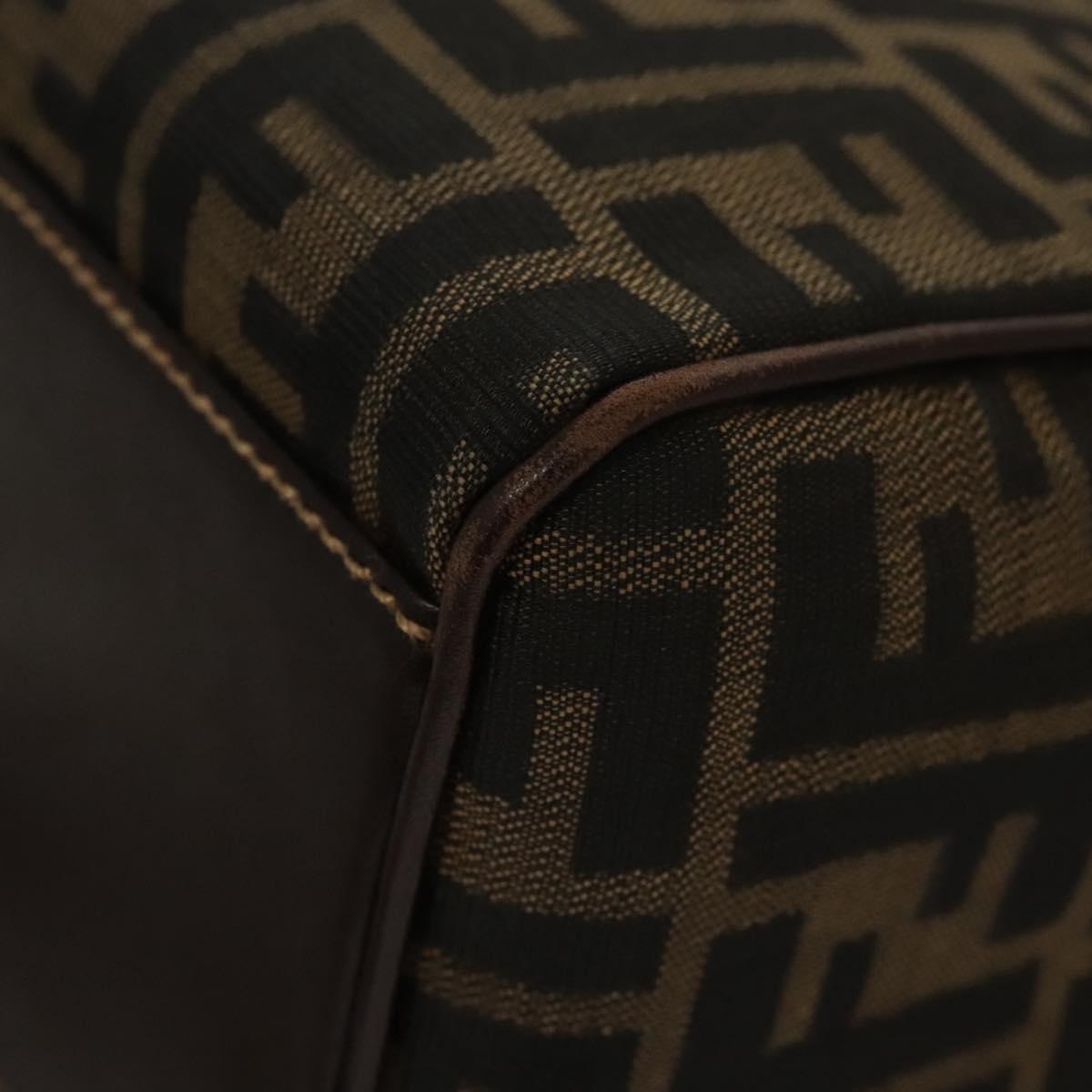Fendi Zucca Brown Canvas Shoulder Bag (Pre-Owned)
