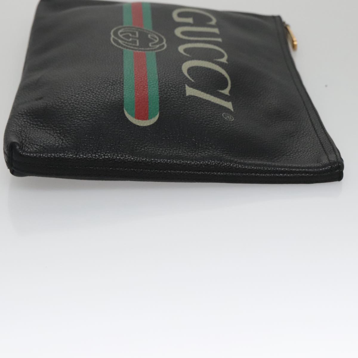 Gucci Imprime Black Leather Clutch Bag (Pre-Owned)
