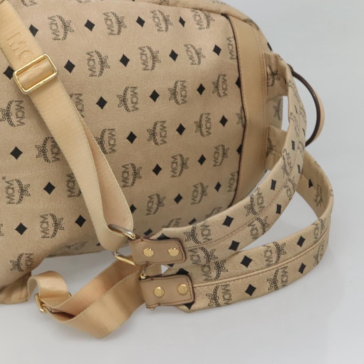 MCM Visetos Beige Canvas Backpack Bag (Pre-Owned)