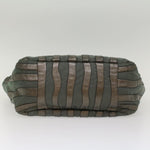 Prada Tessuto Khaki Leather Shoulder Bag (Pre-Owned)