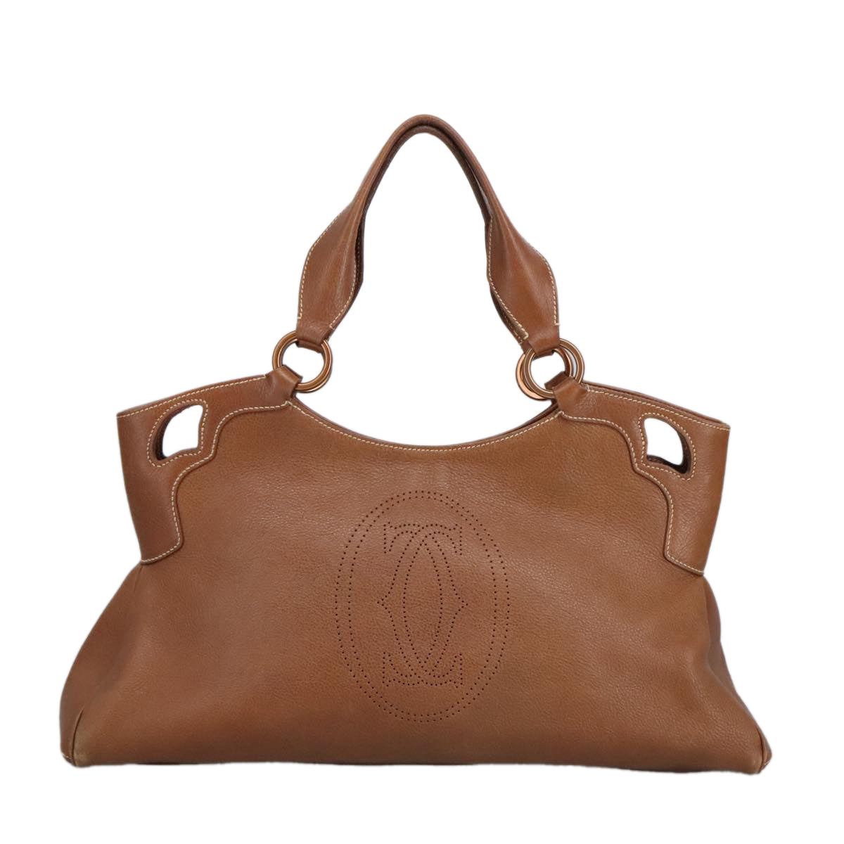 Cartier Must De Cartier Brown Leather Handbag (Pre-Owned)