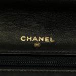 Chanel Logo Cc Black Synthetic Clutch Bag (Pre-Owned)