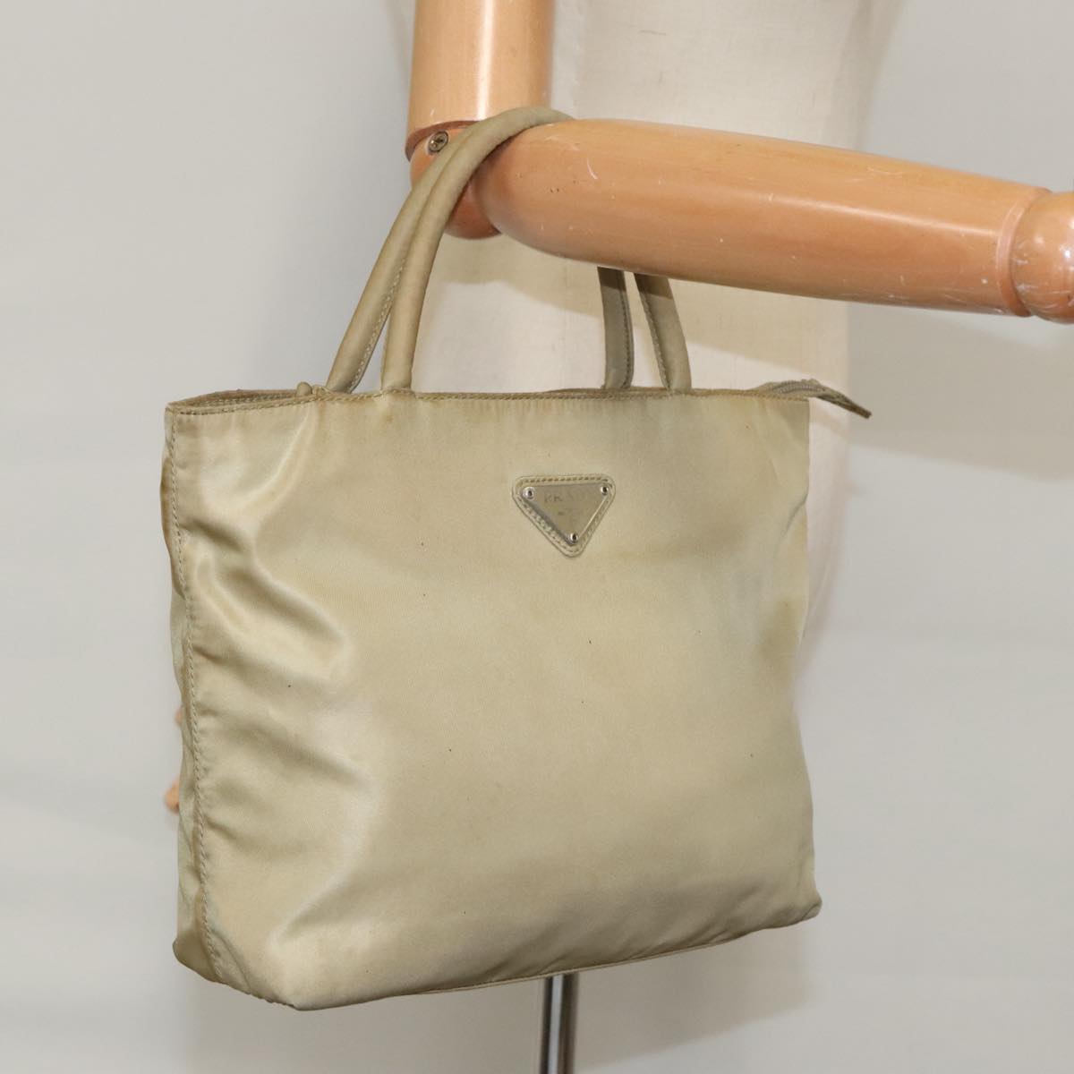 Prada Tessuto Beige Synthetic Tote Bag (Pre-Owned)