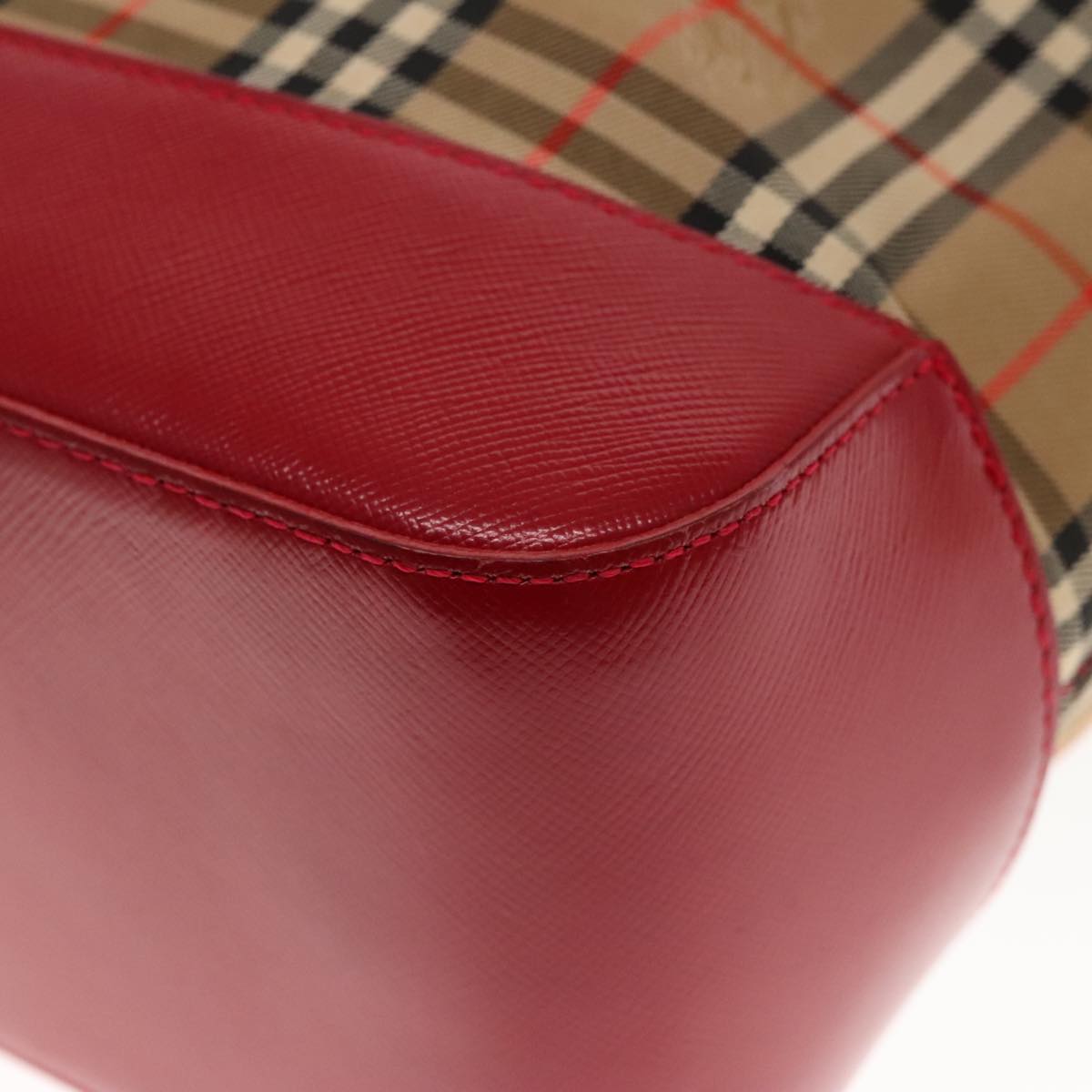 Burberry Nova Check Beige Canvas Shoulder Bag (Pre-Owned)