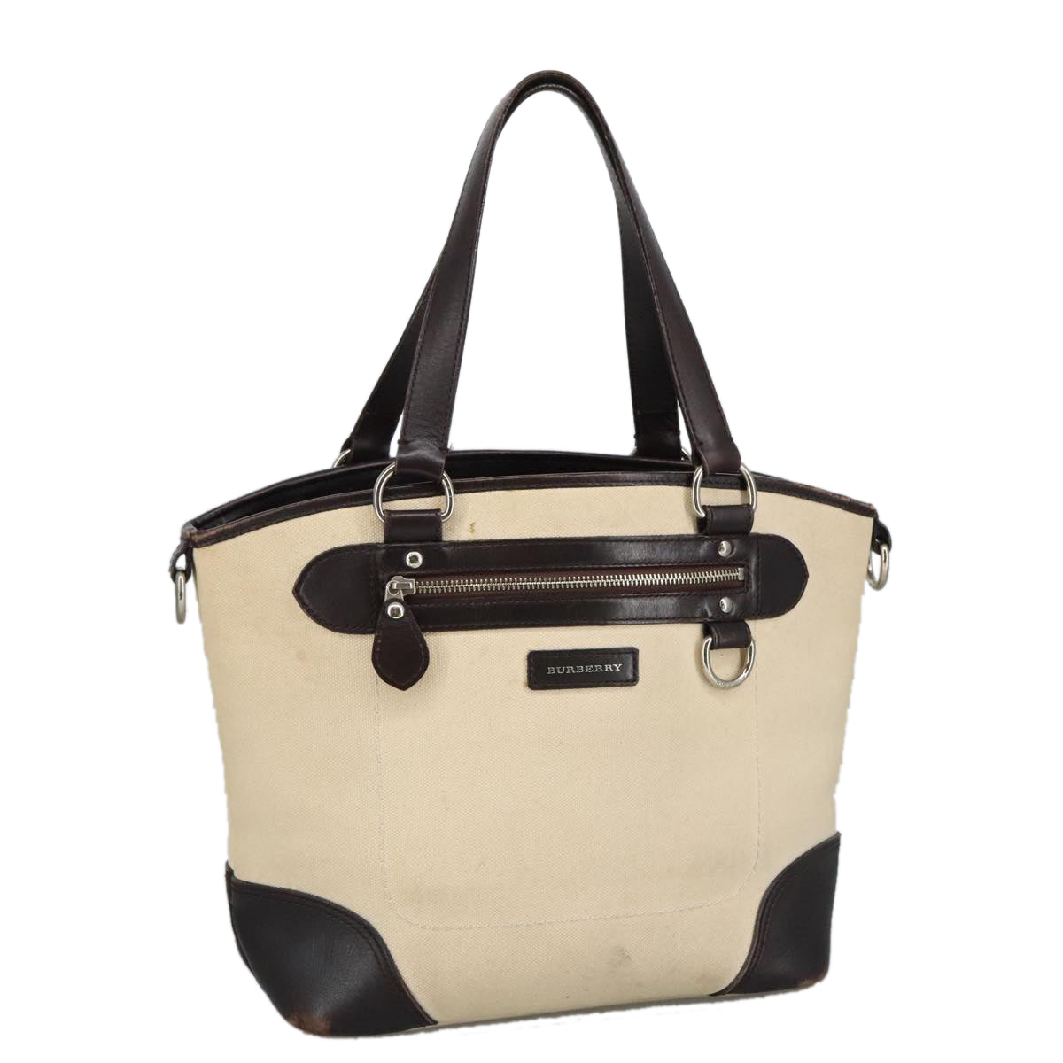 Burberry Beige Canvas Tote Bag (Pre-Owned)