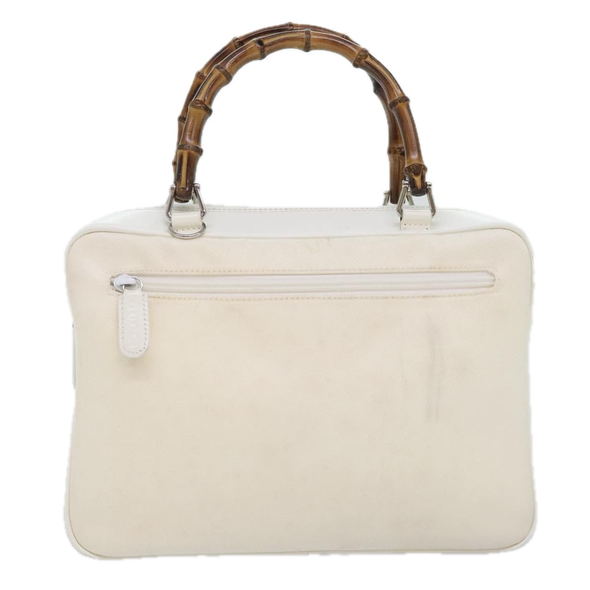 Gucci Bamboo White Leather Handbag (Pre-Owned)