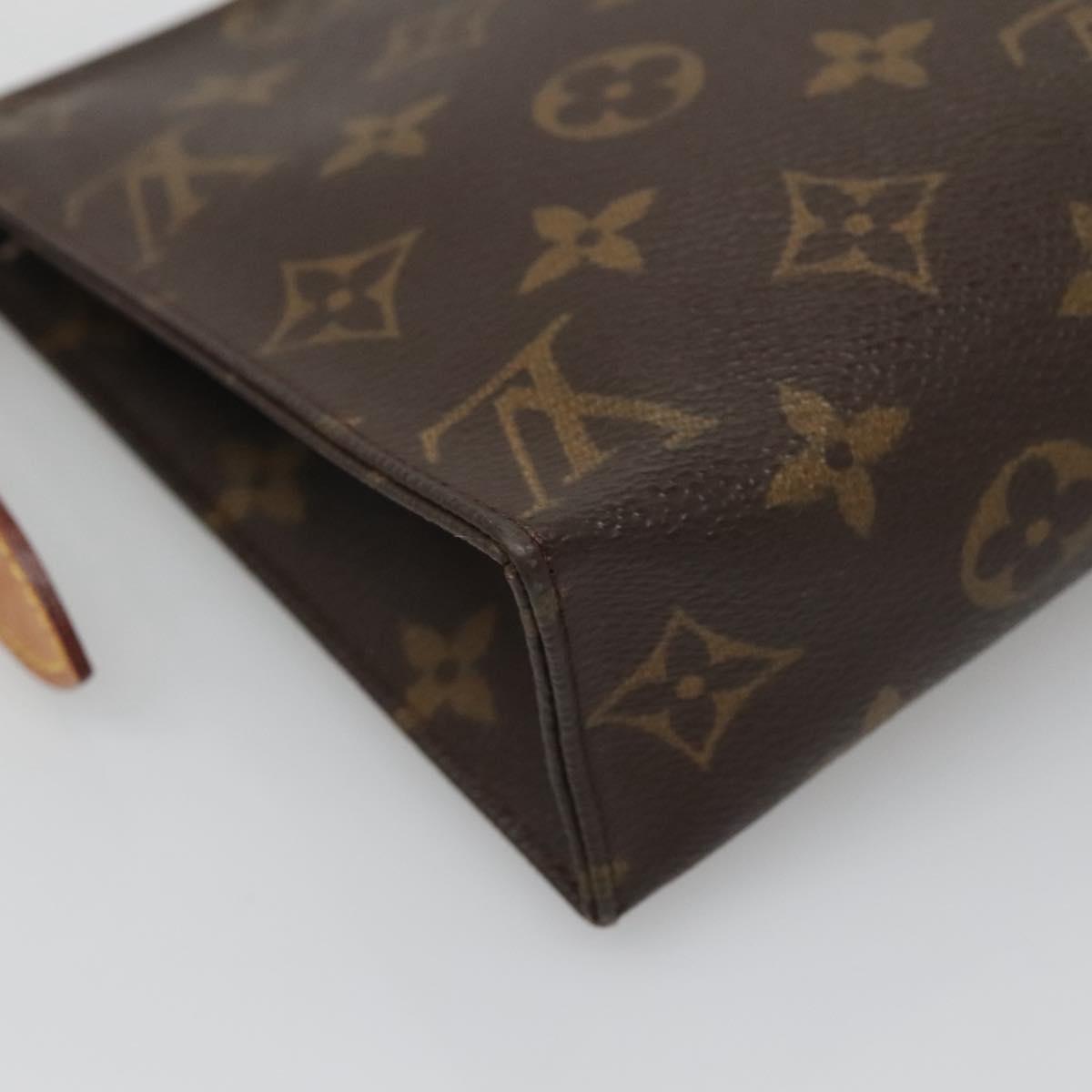 Louis Vuitton Poche Toilette Brown Canvas Clutch Bag (Pre-Owned)