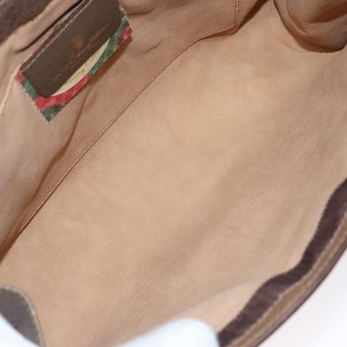 Gucci Sherry Beige Canvas Clutch Bag (Pre-Owned)