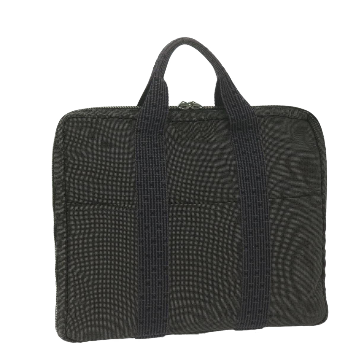 Hermès Herline Grey Canvas Briefcase Bag (Pre-Owned)