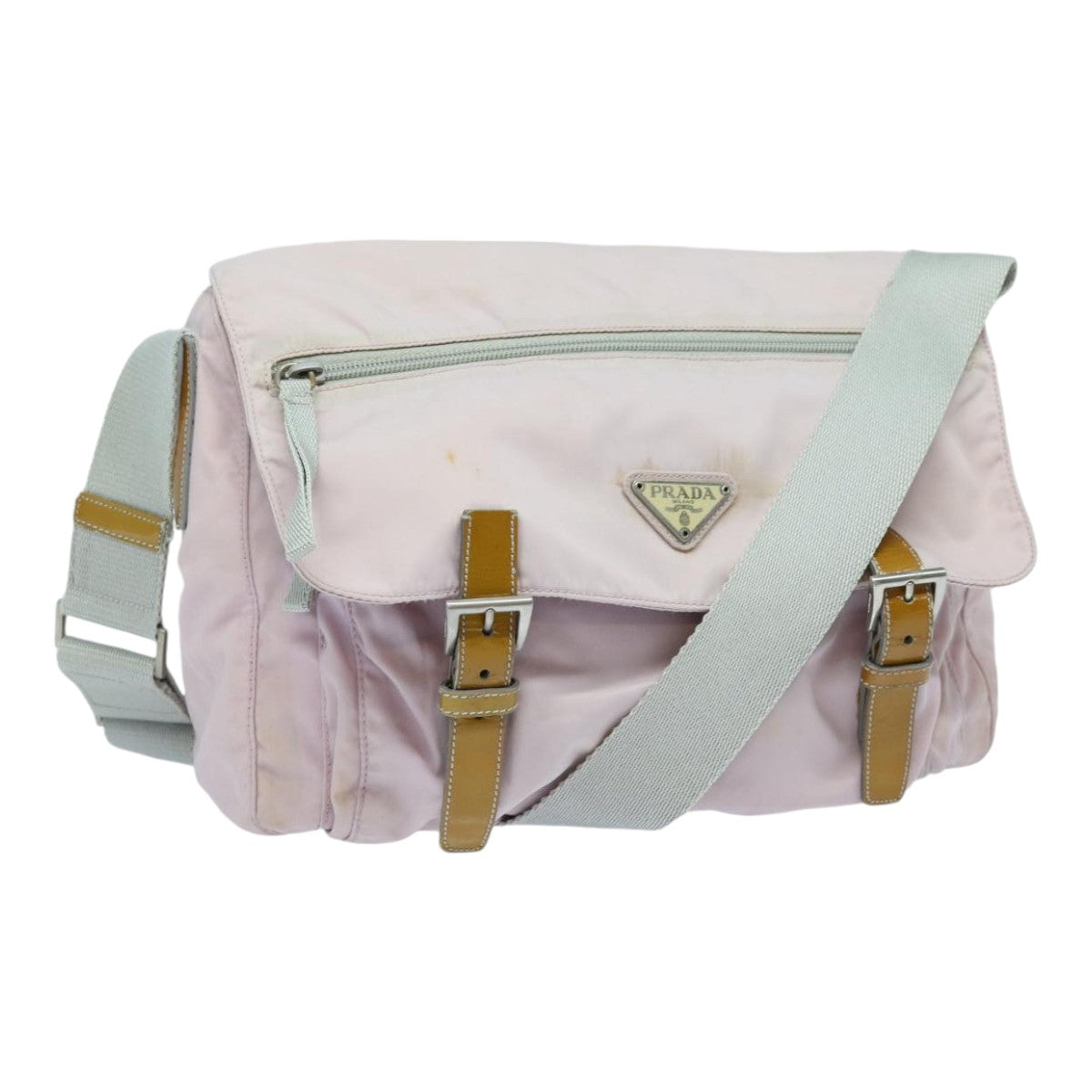 Prada Tessuto Pink Synthetic Shoulder Bag (Pre-Owned)