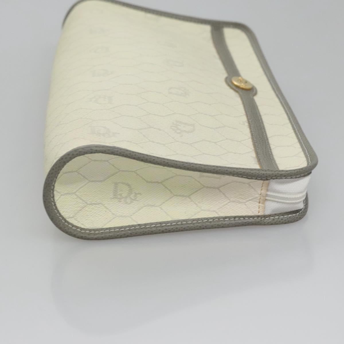 Dior Honeycomb Ecru Canvas Clutch Bag (Pre-Owned)