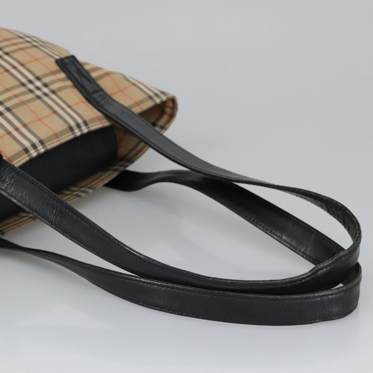 Burberry Nova Check Beige Canvas Shoulder Bag (Pre-Owned)