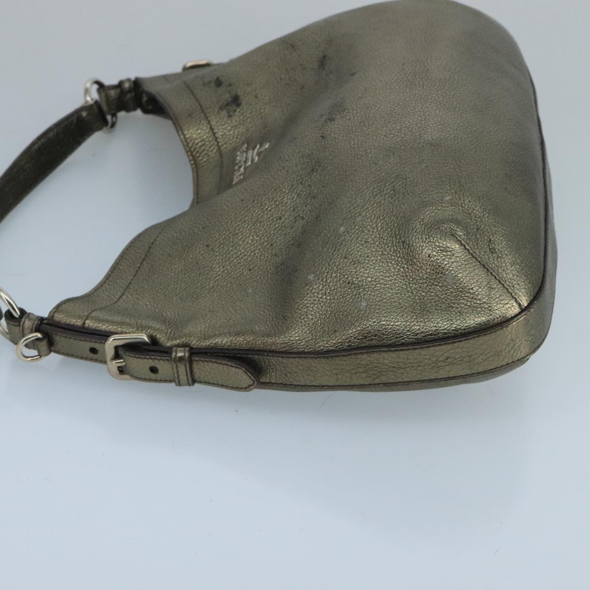 Prada Hobo Gold Leather Shoulder Bag (Pre-Owned)