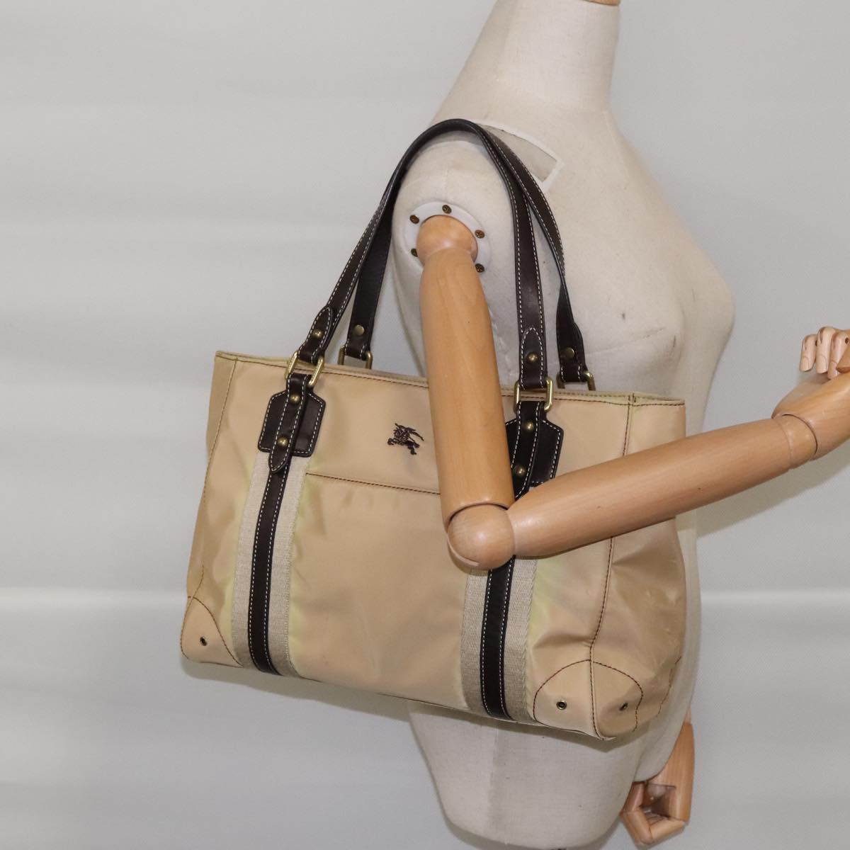 Burberry Blue Label Beige Synthetic Tote Bag (Pre-Owned)