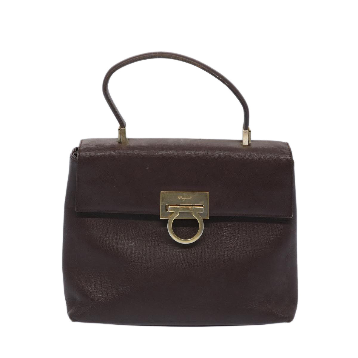 Salvatore Ferragamo Gancini Brown Leather Handbag (Pre-Owned)