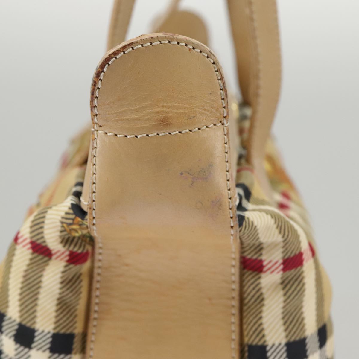 Burberry Nova Check Beige Canvas Shoulder Bag (Pre-Owned)