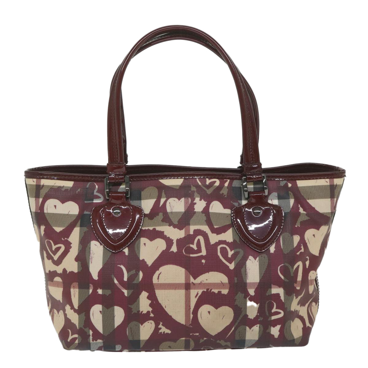 Burberry Nova Check Red Canvas Tote Bag (Pre-Owned)