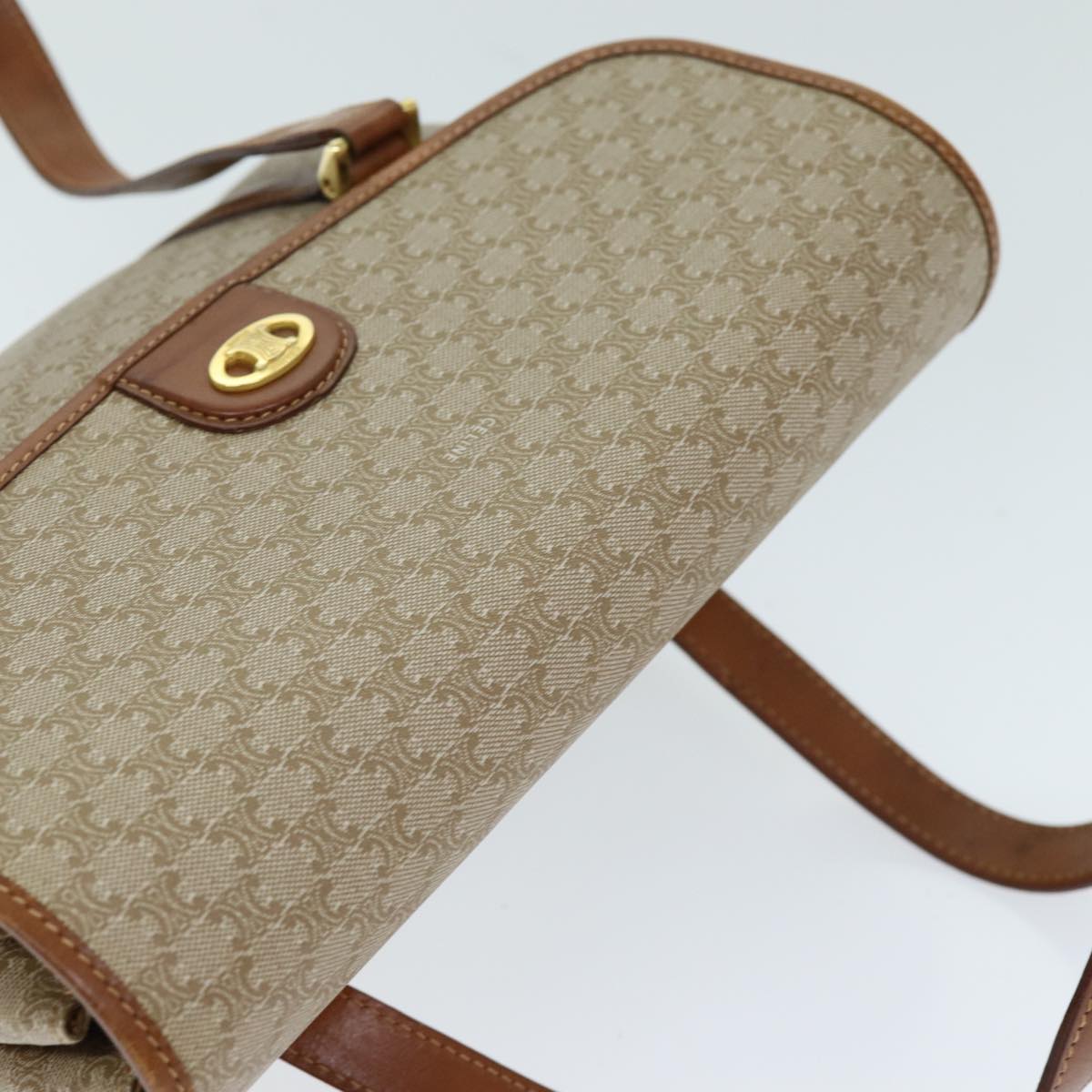 Céline Macadam Beige Canvas Shoulder Bag (Pre-Owned)