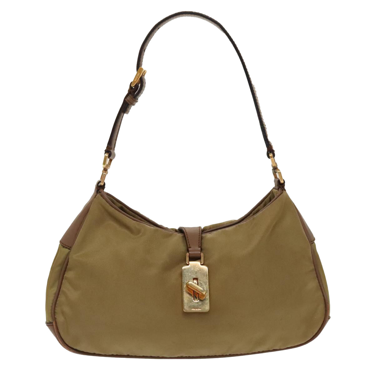 Prada Tessuto Beige Synthetic Handbag (Pre-Owned)