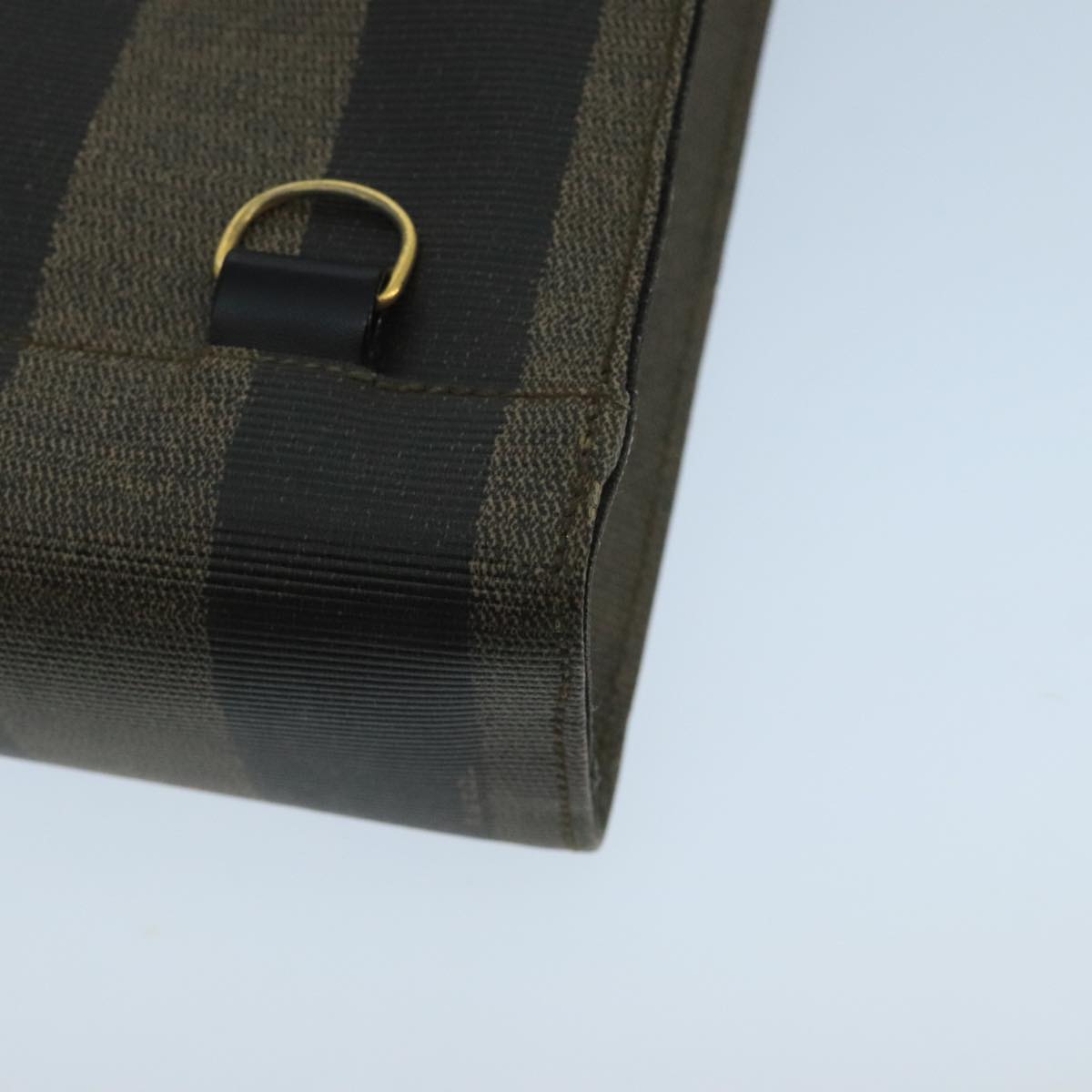 Fendi Pequin Brown Canvas Handbag (Pre-Owned)