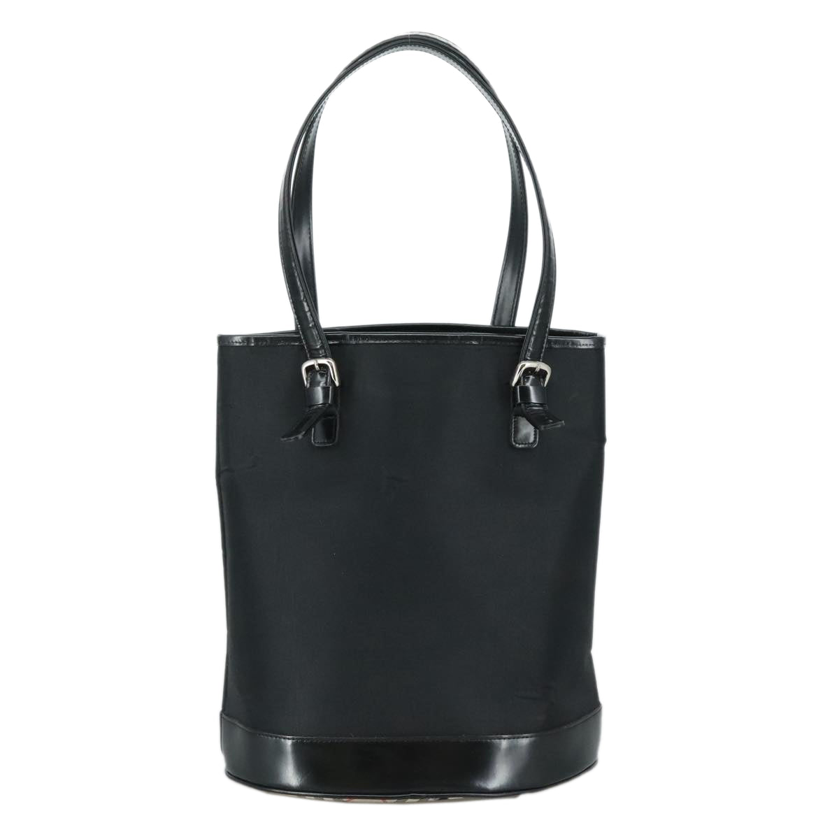Burberry Nova Check Black Leather Tote Bag (Pre-Owned)