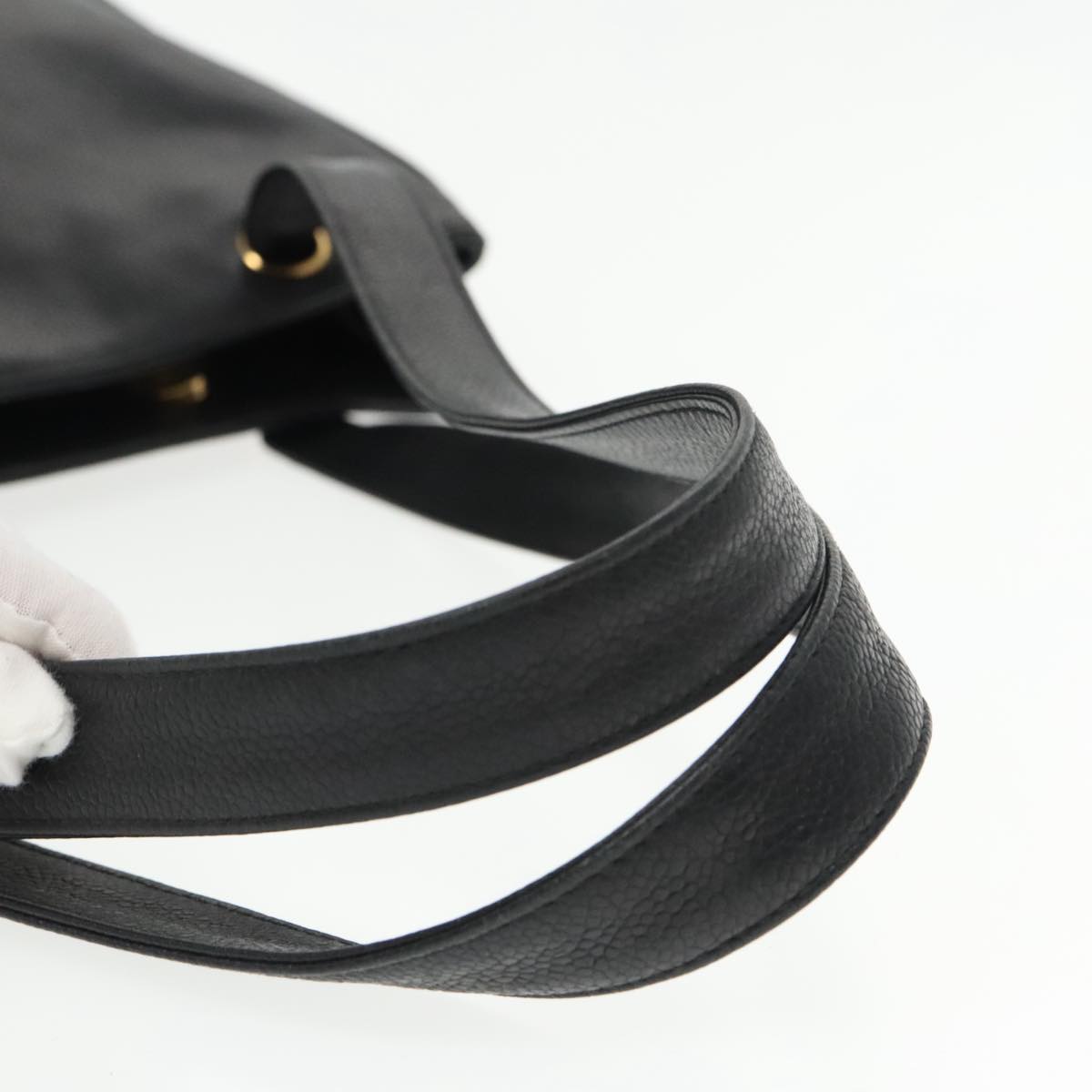 Chanel Logo Cc Black Leather Tote Bag (Pre-Owned)