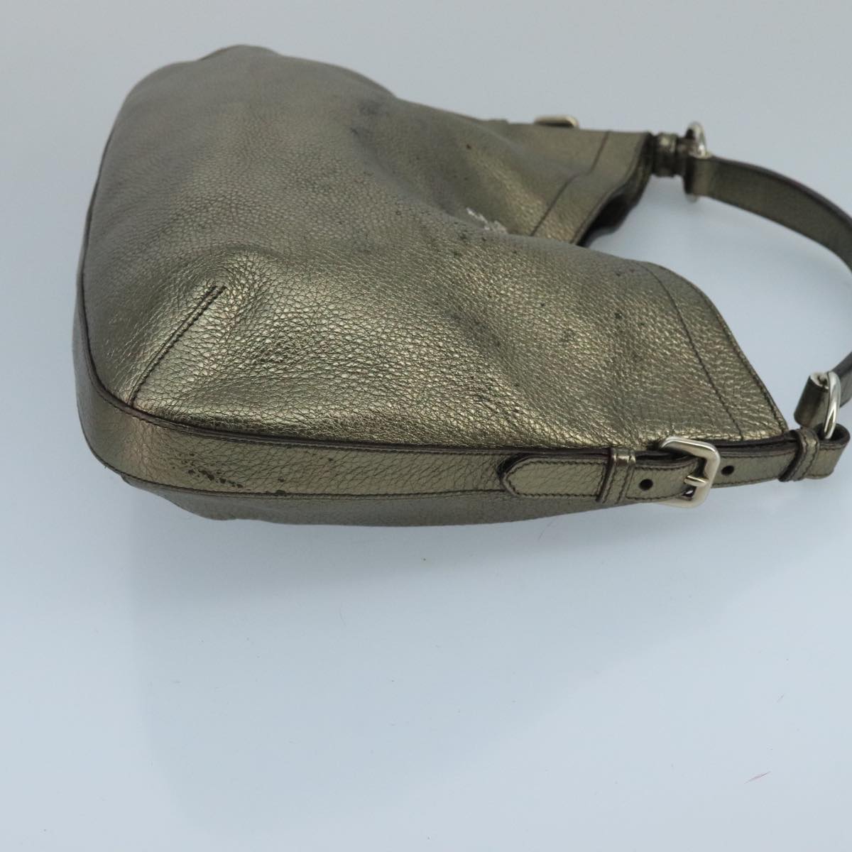 Prada Hobo Gold Leather Shoulder Bag (Pre-Owned)