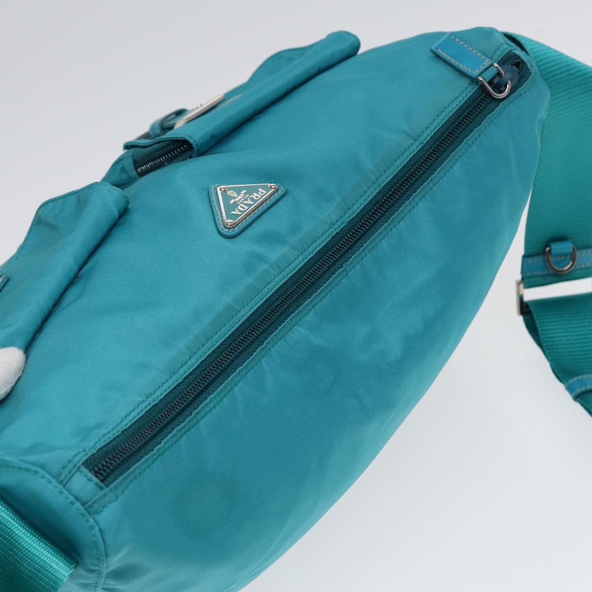 Prada Tessuto Blue Synthetic Shoulder Bag (Pre-Owned)