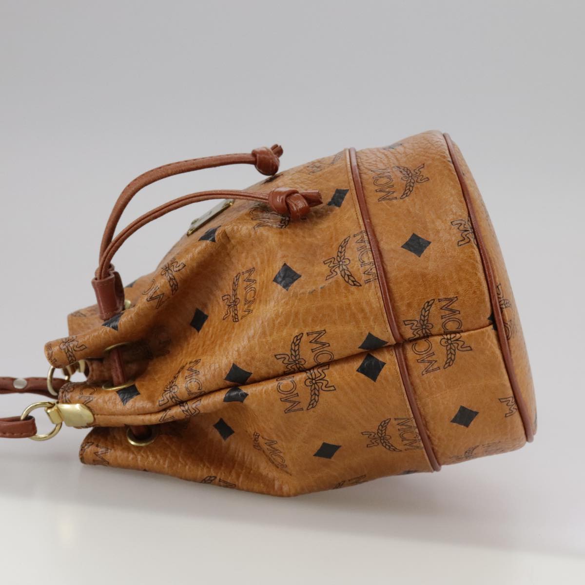 MCM Visetos Brown Canvas Shoulder Bag (Pre-Owned)