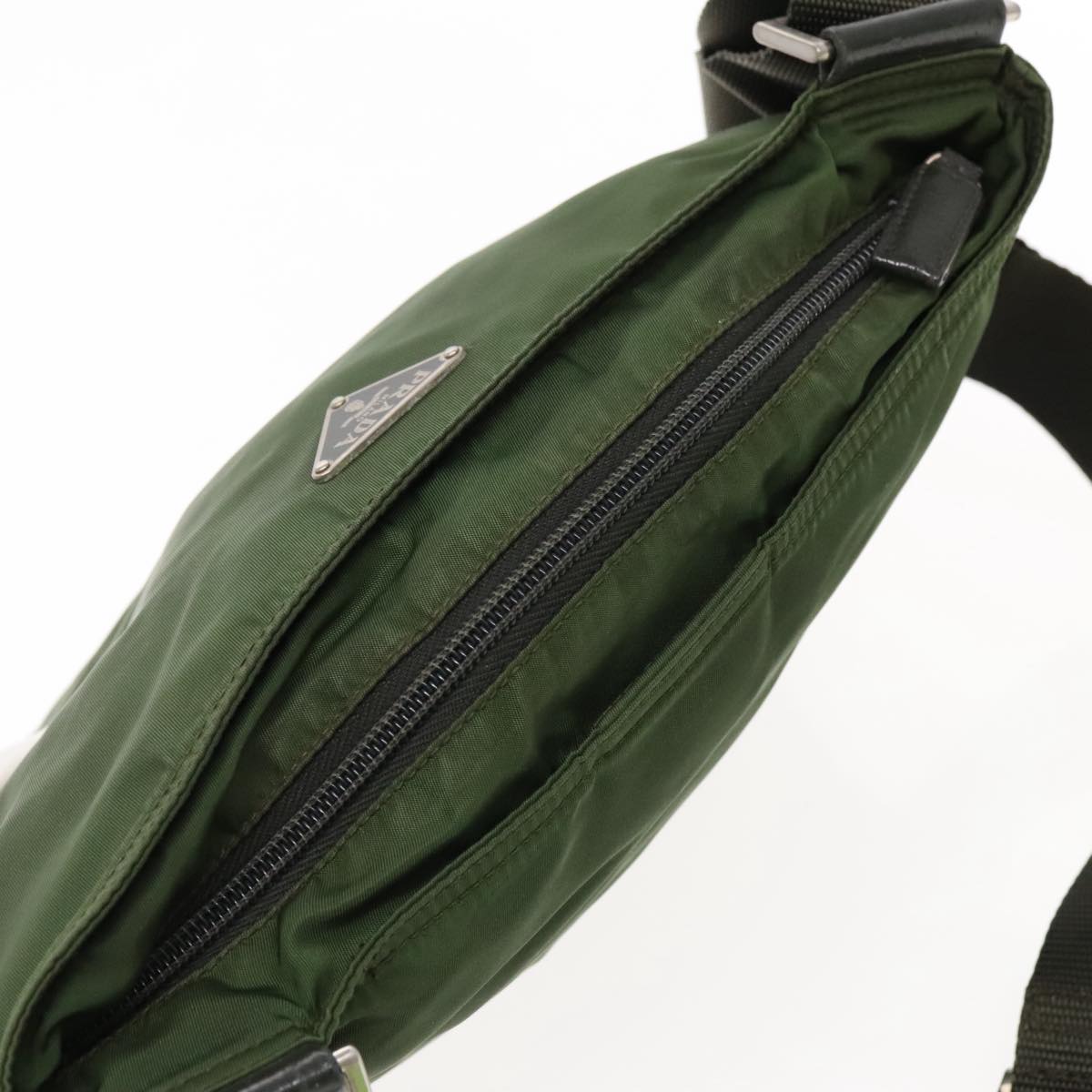 Prada Re-Nylon Khaki Canvas Shoulder Bag (Pre-Owned)
