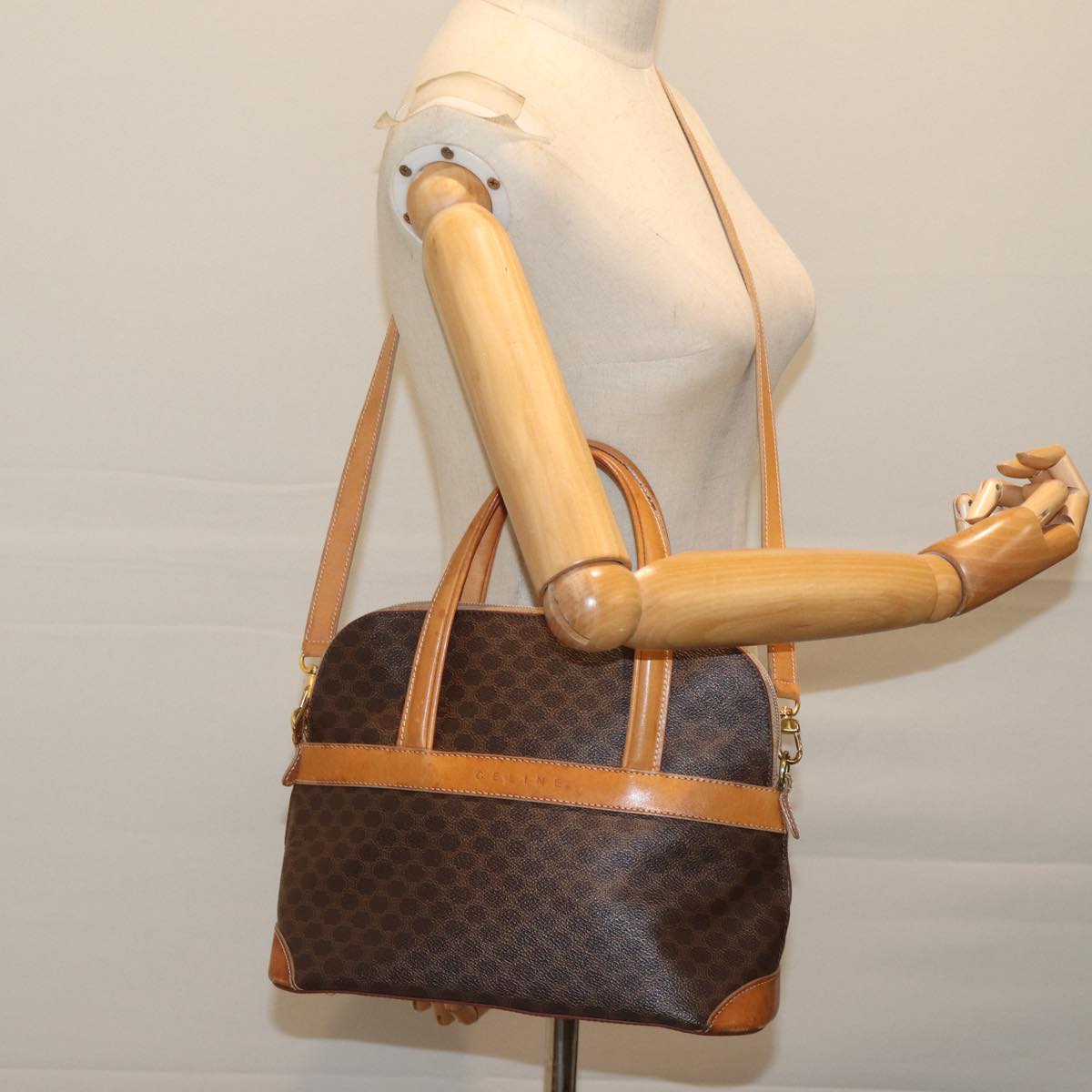 Céline Macadam Brown Canvas Handbag (Pre-Owned)