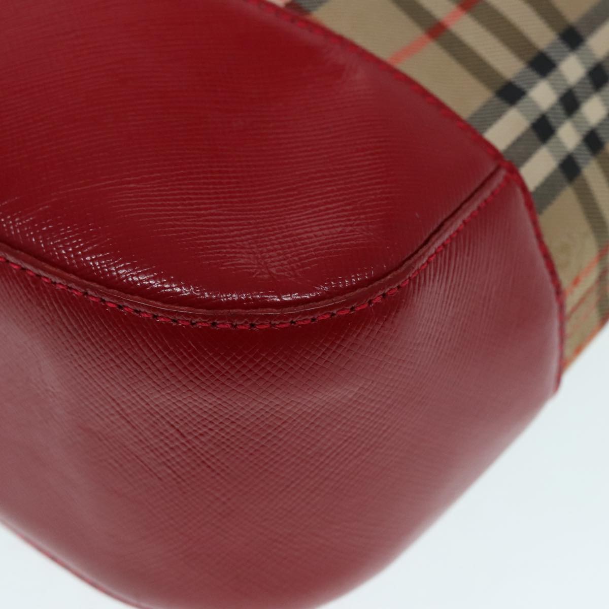 Burberry Nova Check Beige Canvas Handbag (Pre-Owned)