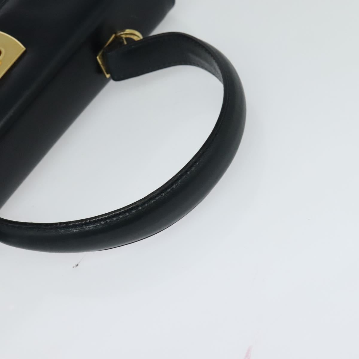 Salvatore Ferragamo Gancini Black Leather Handbag (Pre-Owned)