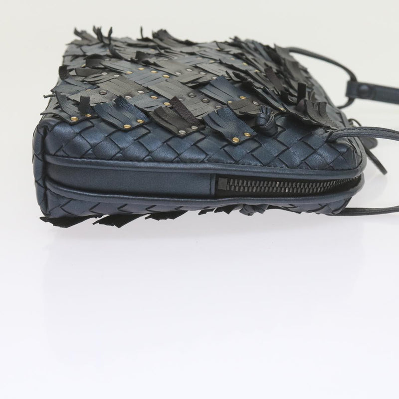 Bottega Veneta Intrecciato Black Leather Shoulder Bag (Pre-Owned)