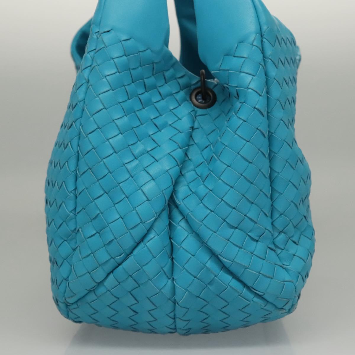 Bottega Veneta Intrecciato Blue Leather Handbag (Pre-Owned)