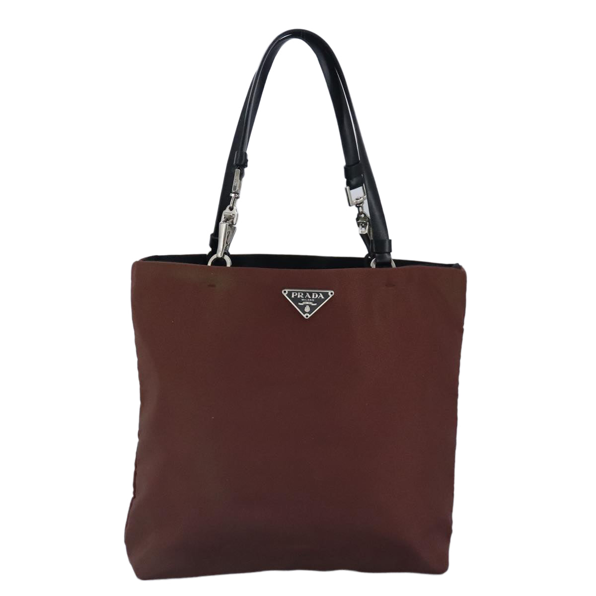 Prada Triangle Logo Brown Synthetic Handbag (Pre-Owned)