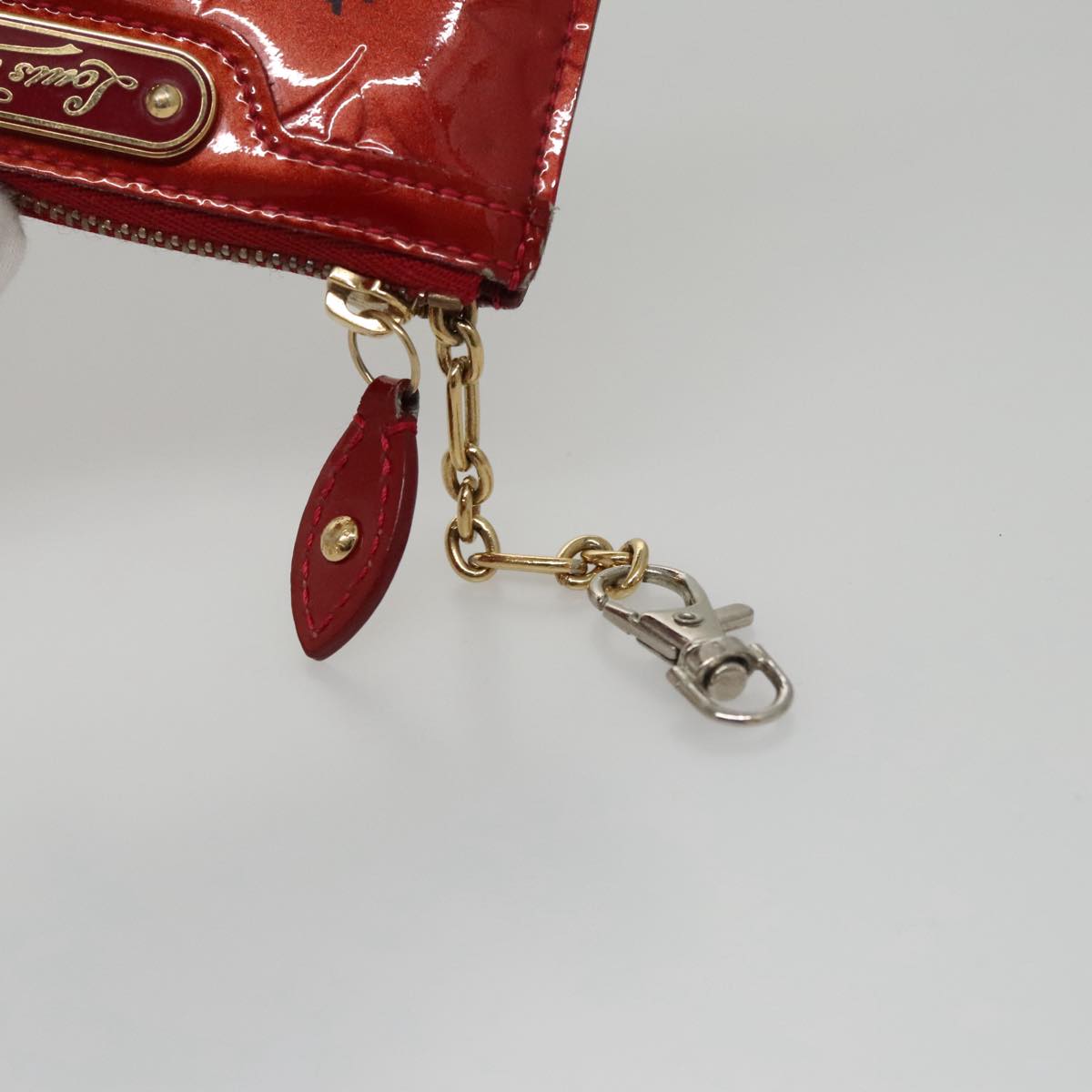 Louis Vuitton Pochette Clés Red Patent Leather Wallet  (Pre-Owned)
