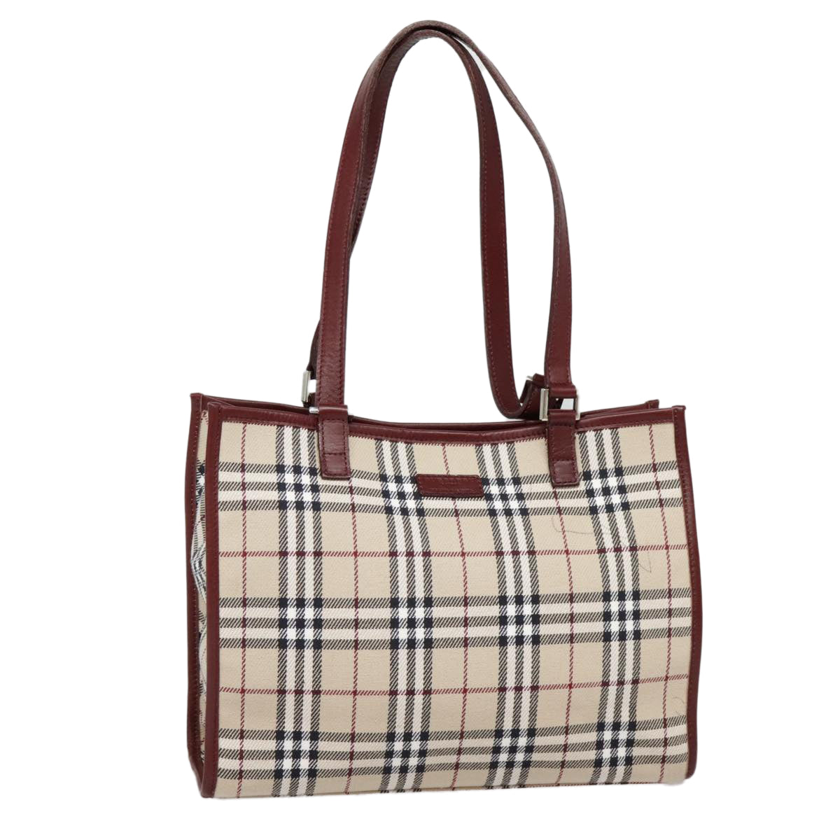 Burberry Nova Check Beige Canvas Tote Bag (Pre-Owned)