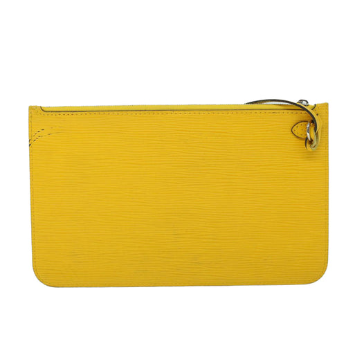 Louis Vuitton Pochette Neverfull Yellow Leather Clutch Bag (Pre-Owned)